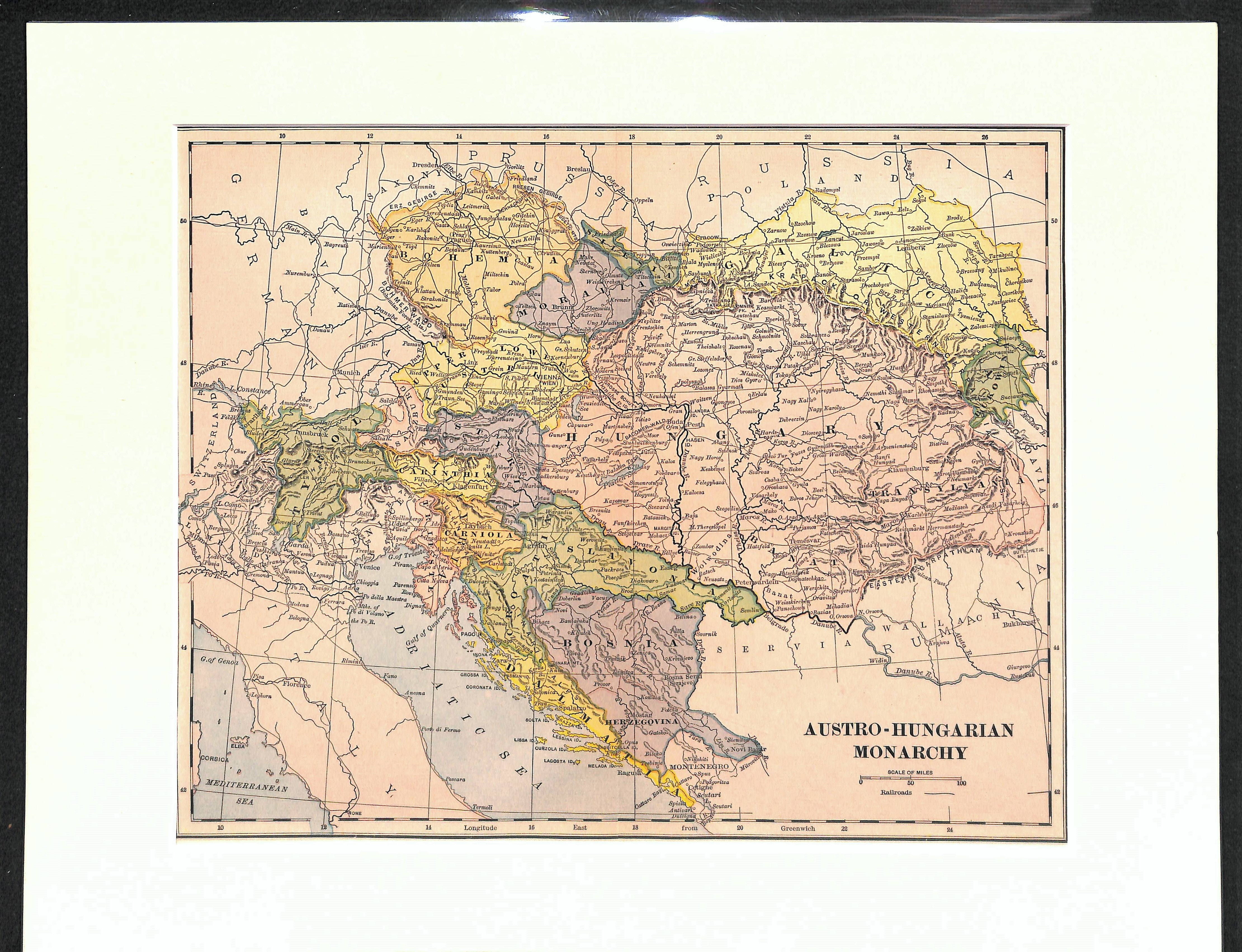 1929 Vintage Austria-Hungary Map
