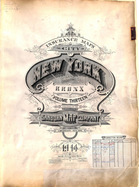 Sanborn Title Page, New York, Bronx, Fire Insurance Maps 1914