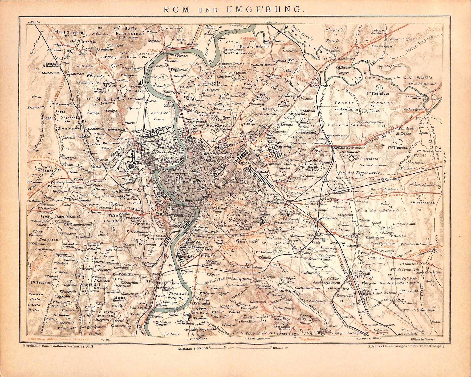 Rome and Environs, Map of Rome & Vicinity, 1896